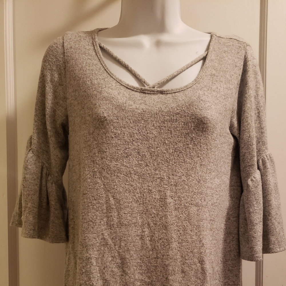 Caution To The Wind Soft Pullover Gray Sweater